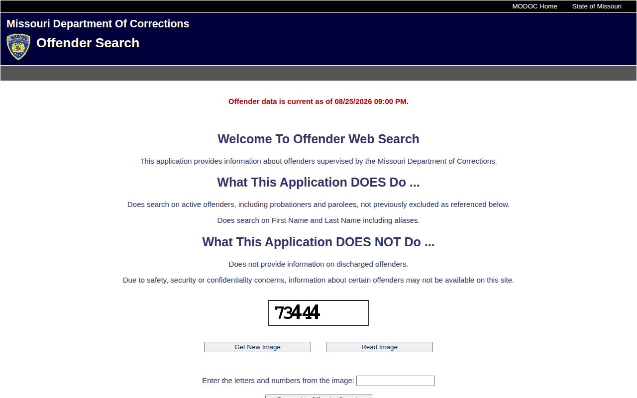 Henry County state custody record search through Missouri Department of Corrections
